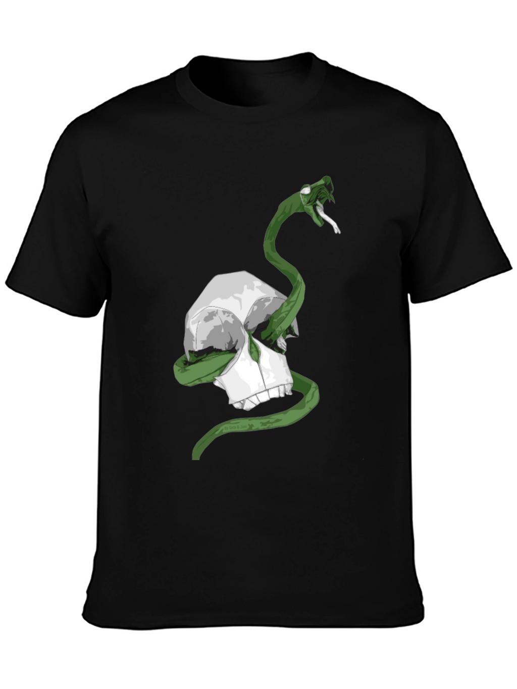 Skull & Snake Graphic Tee - Mens Black T-Shirt