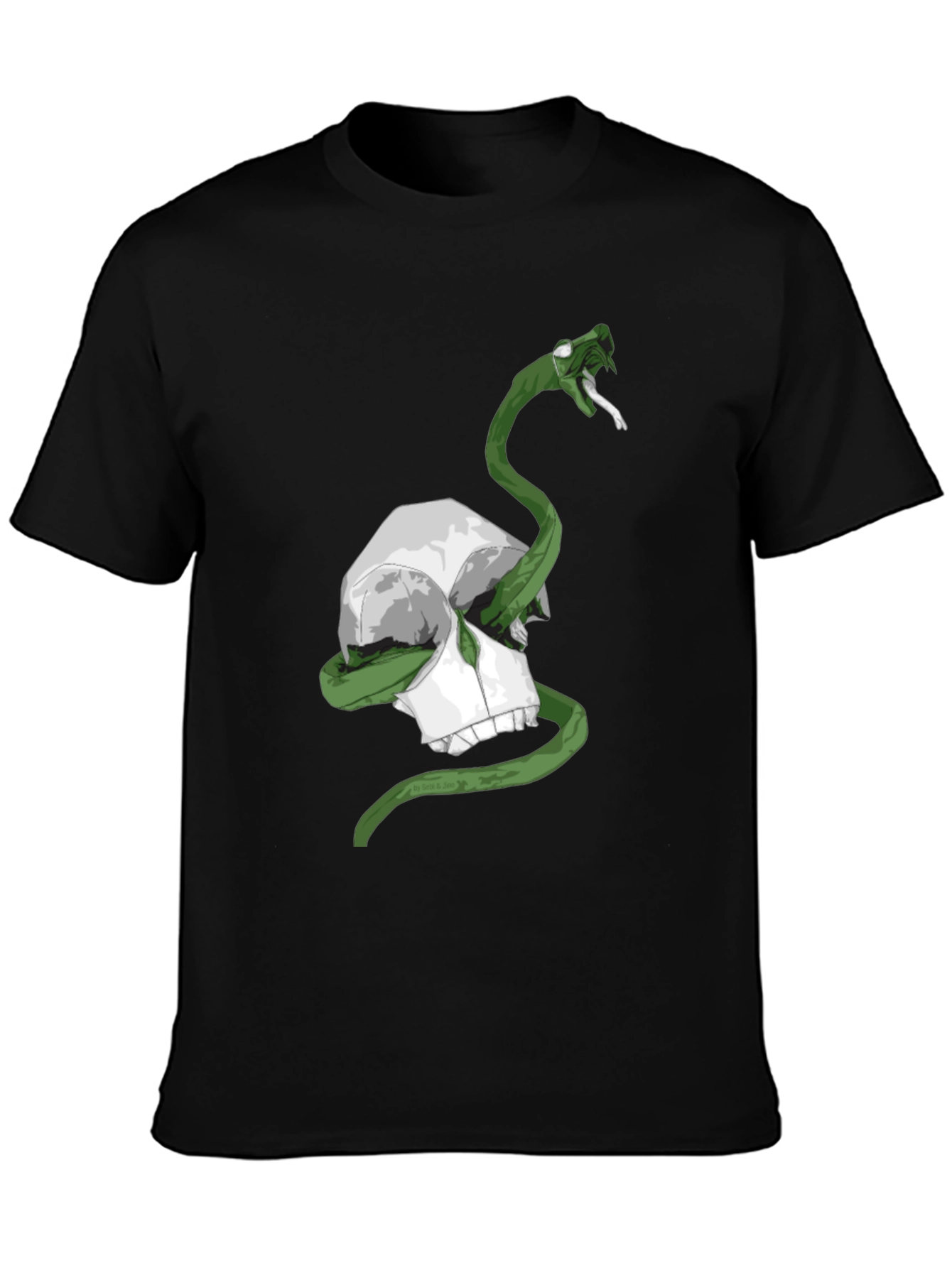 Skull & Snake Graphic Tee - Mens Black T-Shirt
