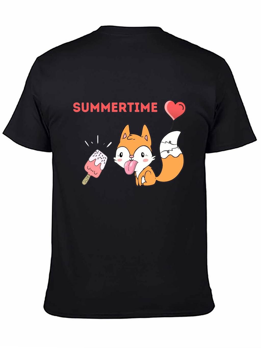 Summertime Fox Graphic Tee - Black