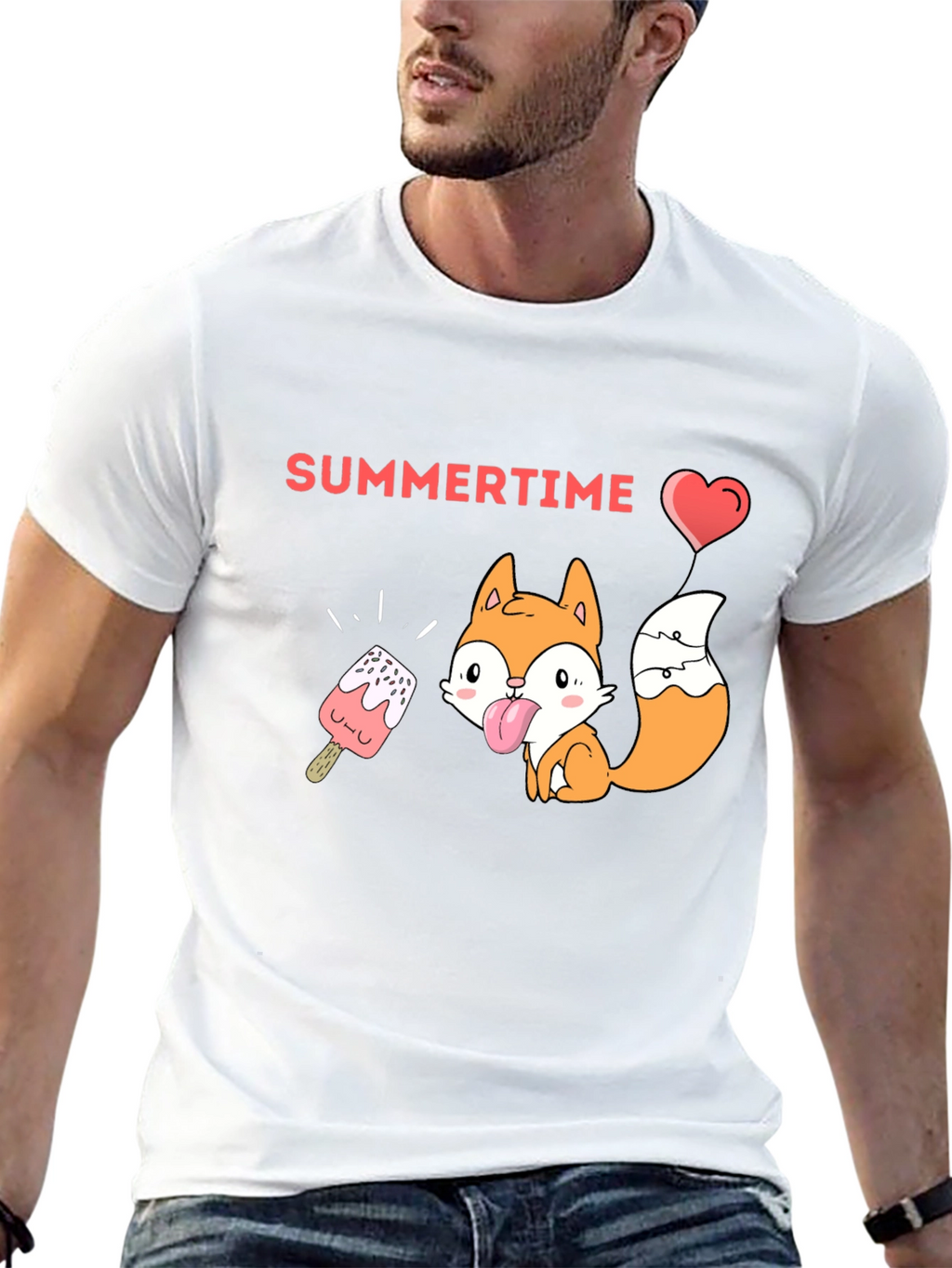 Summertime Fox Graphic Tee - Black
