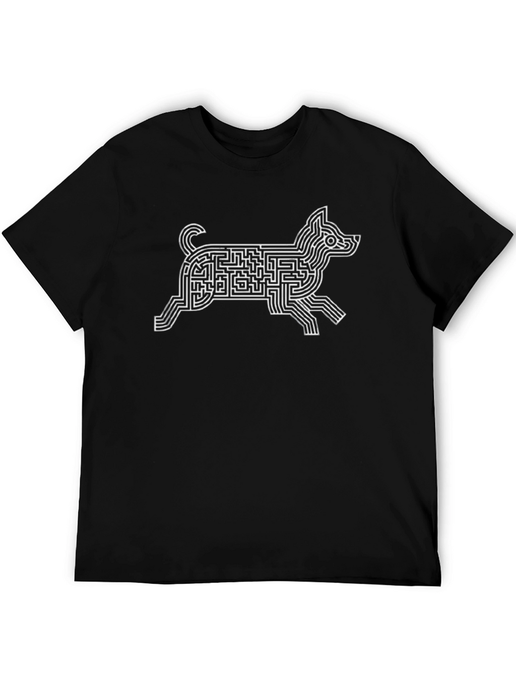 Maze Dog Graphic Tee - Unique Puzzle Design