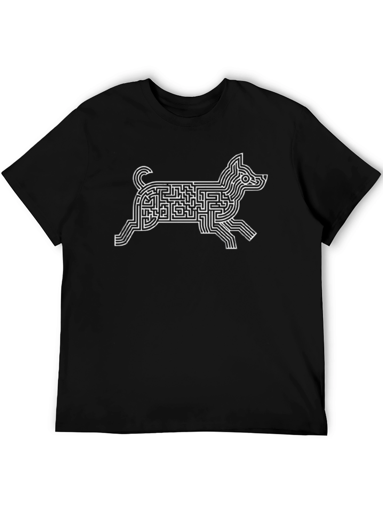 Maze Dog Graphic Tee - Unique Puzzle Design