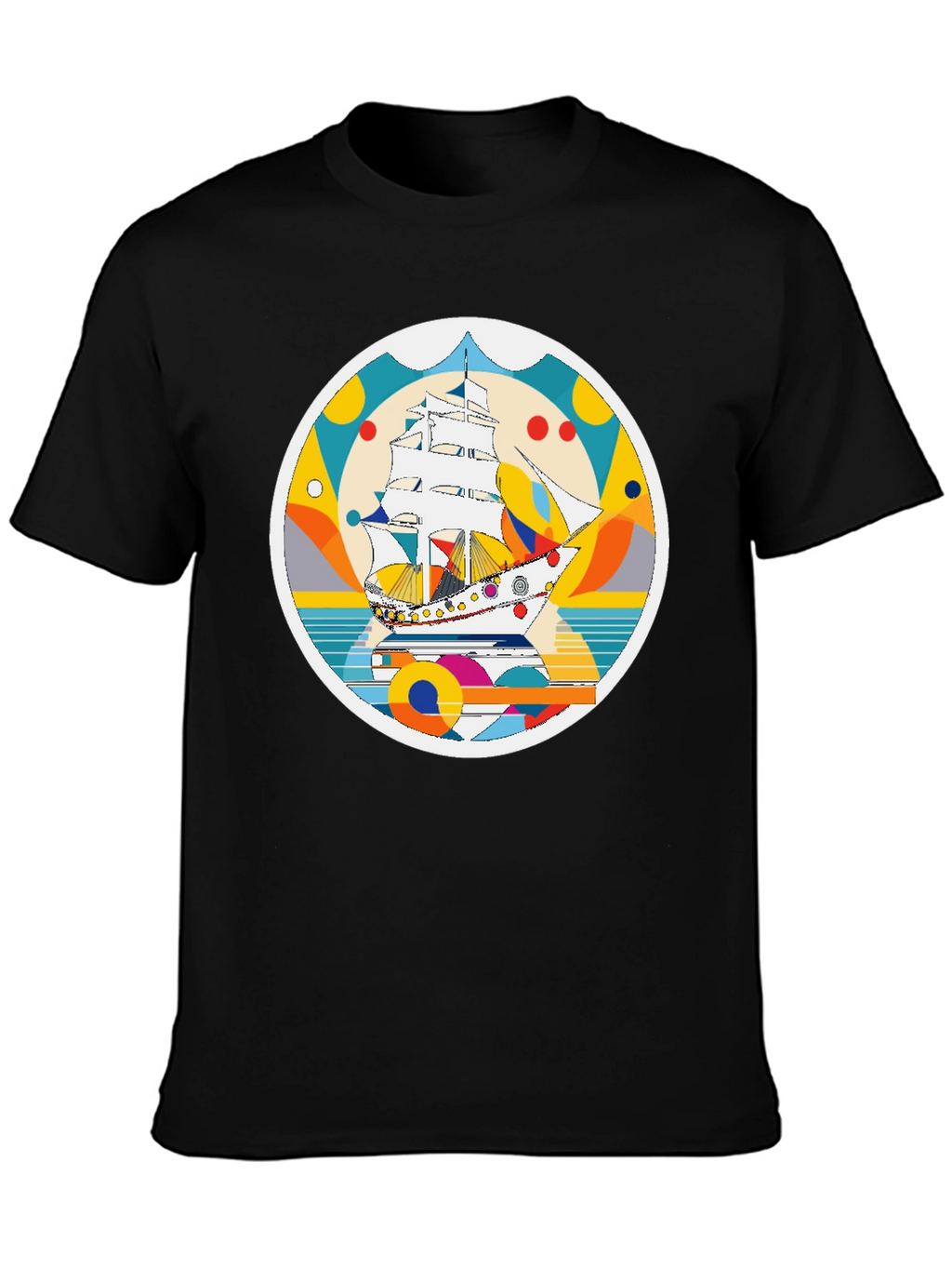 Retro Sailboat Graphic T-Shirt - Artistic Print
