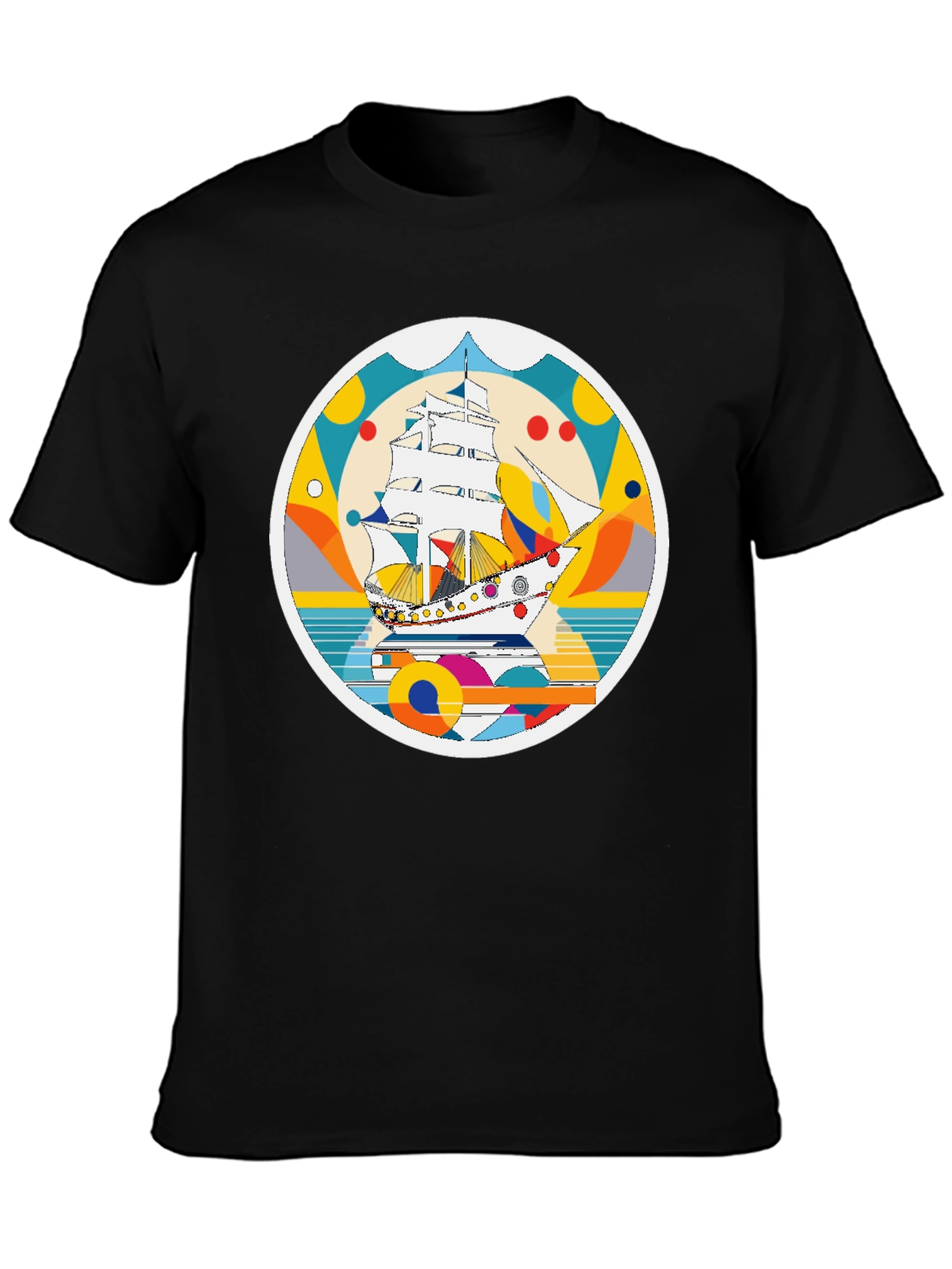 Retro Sailboat Graphic T-Shirt - Artistic Print