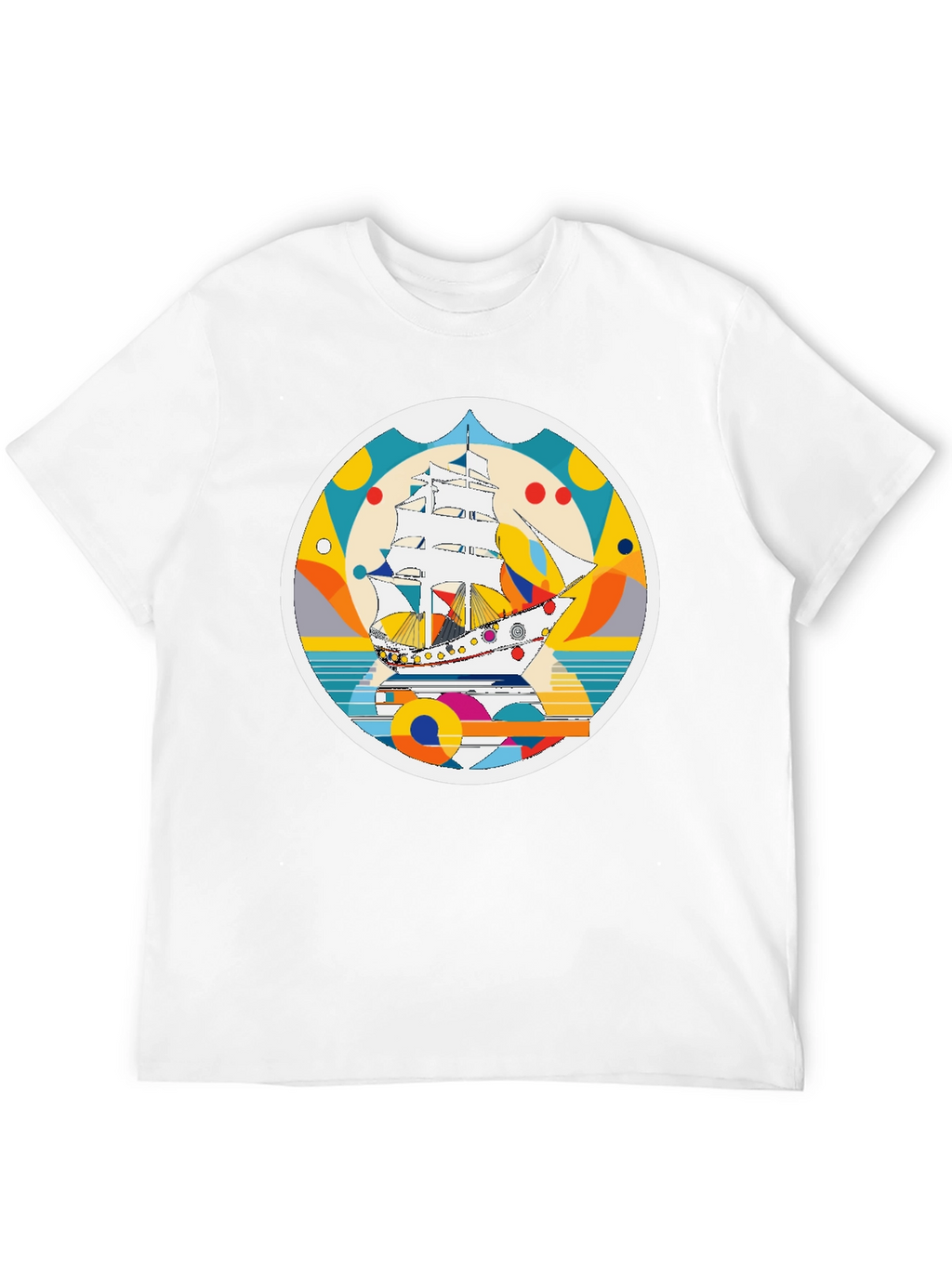 Retro Sailboat Graphic T-Shirt - Artistic Print