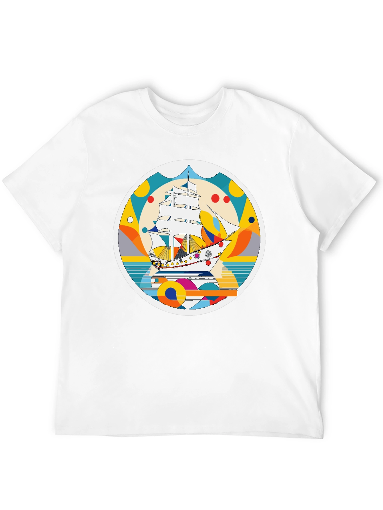 Retro Sailboat Graphic T-Shirt - Artistic Print