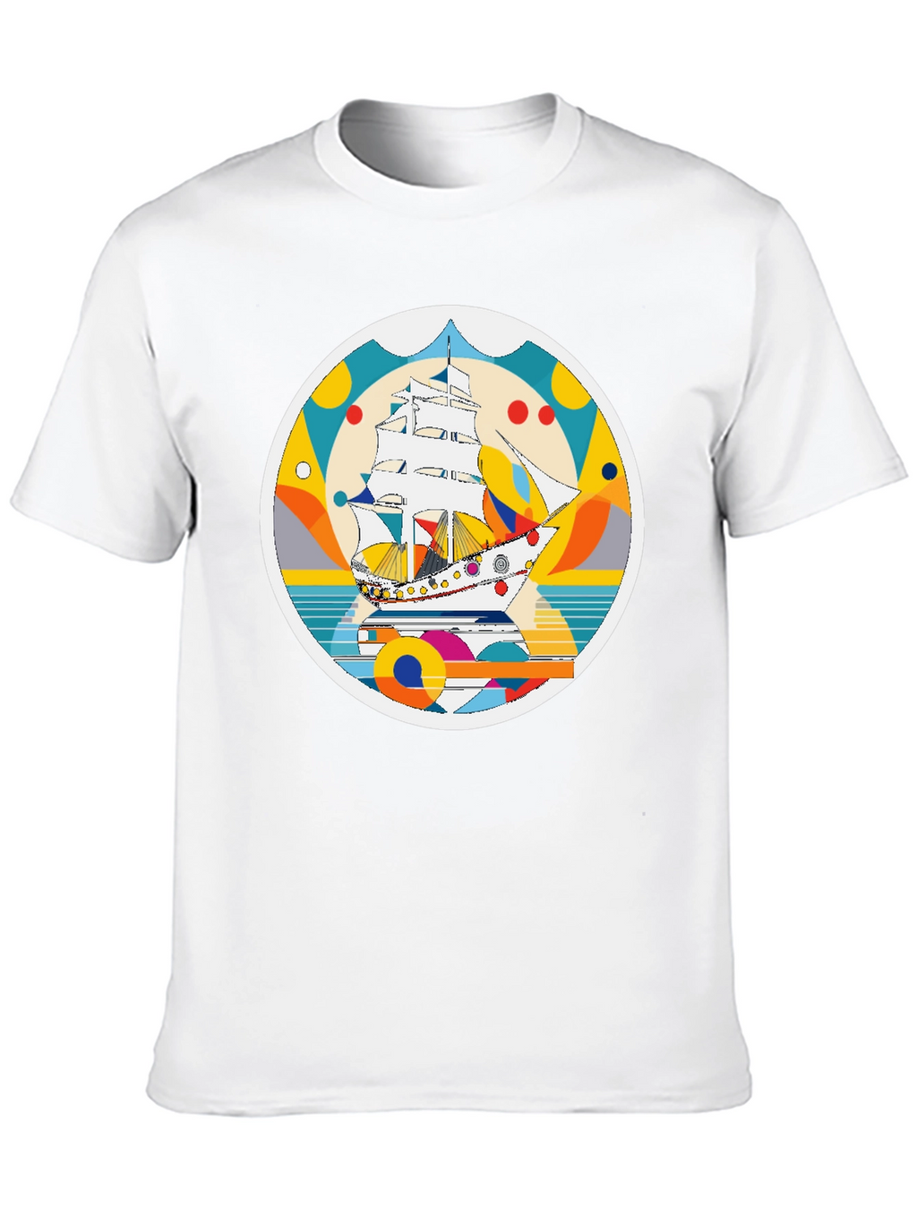 Retro Sailboat Graphic T-Shirt - Artistic Print