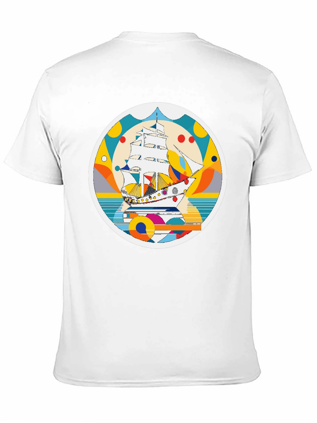 Retro Sailboat Graphic T-Shirt - Artistic Print