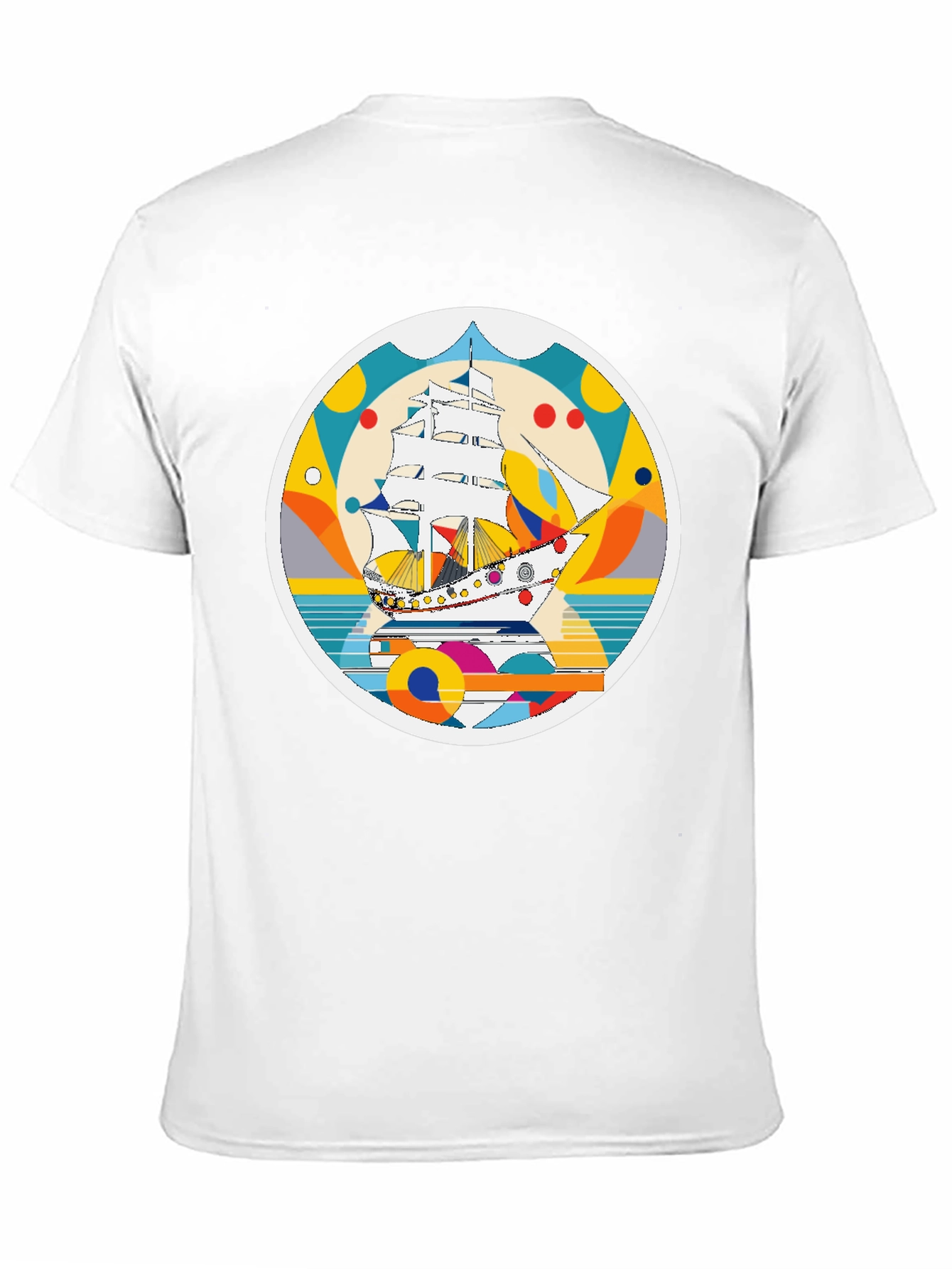 Retro Sailboat Graphic T-Shirt - Artistic Print