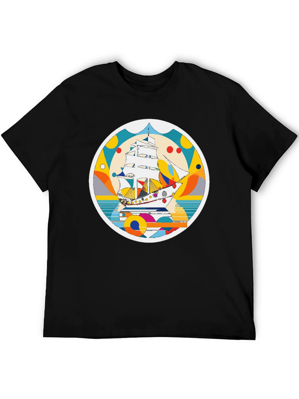 Retro Sailboat Graphic T-Shirt - Artistic Print