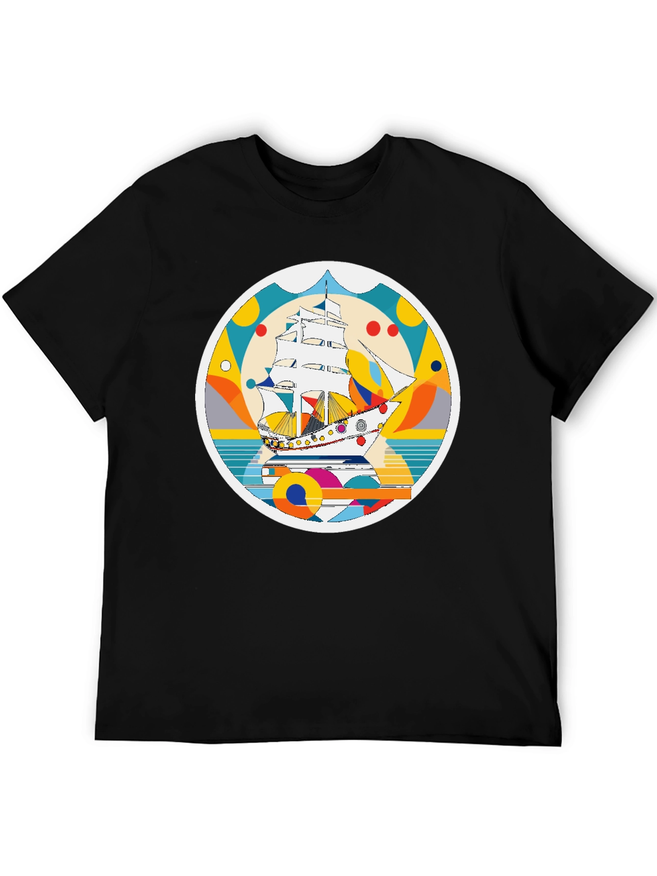 Retro Sailboat Graphic T-Shirt - Artistic Print