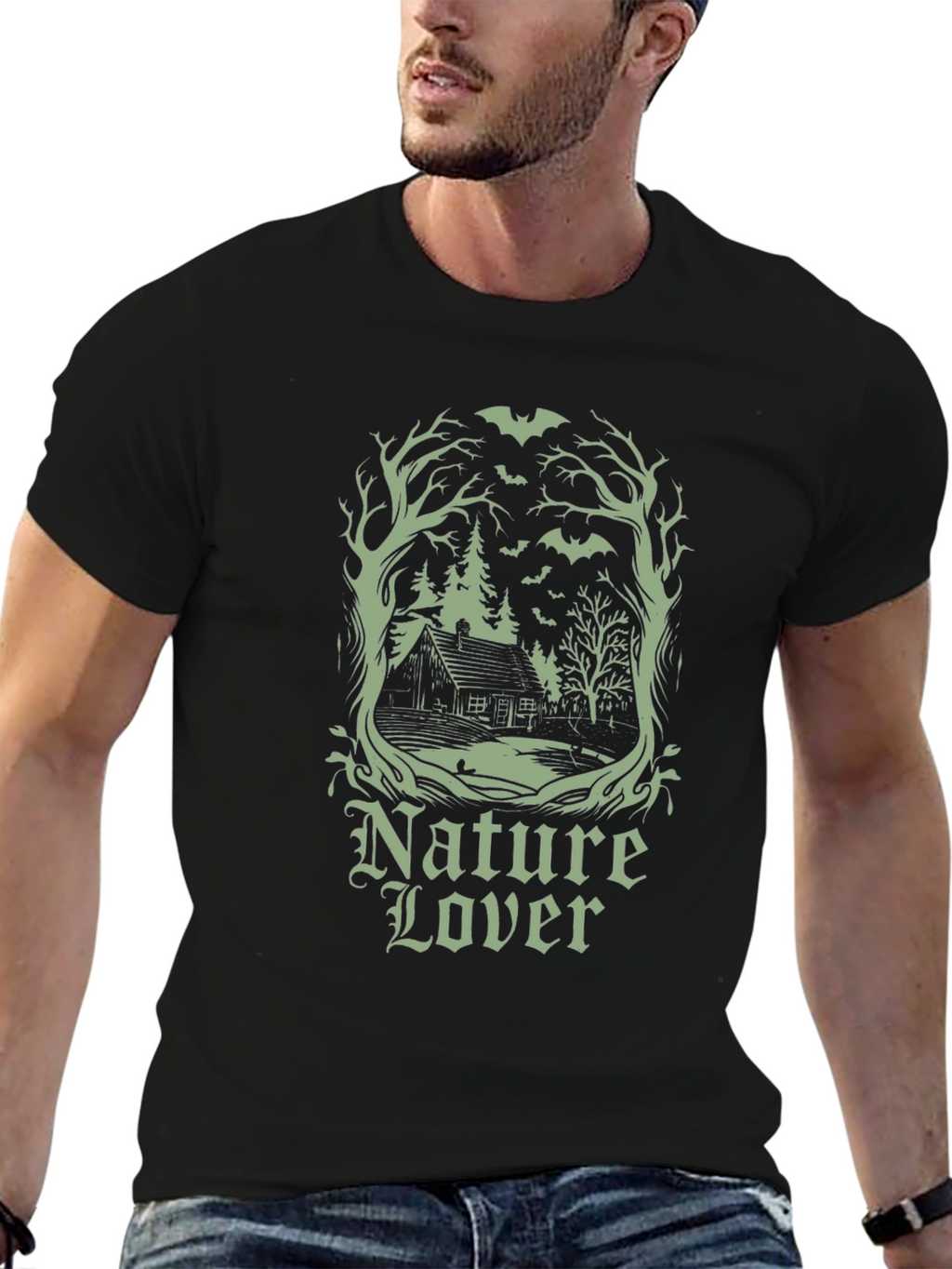 Nature Lover Graphic T-Shirt - Black