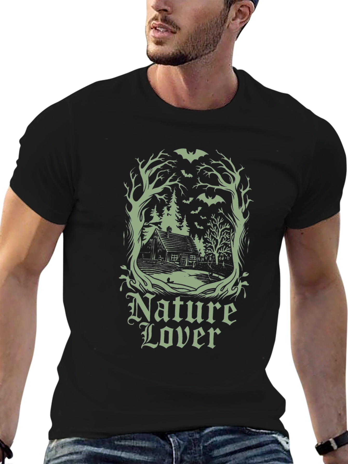 Nature Lover Graphic T-Shirt - Black