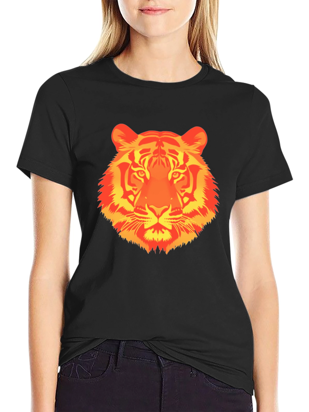 Fiery Tiger Graphic T-Shirt - Bold Animal Print Tee
