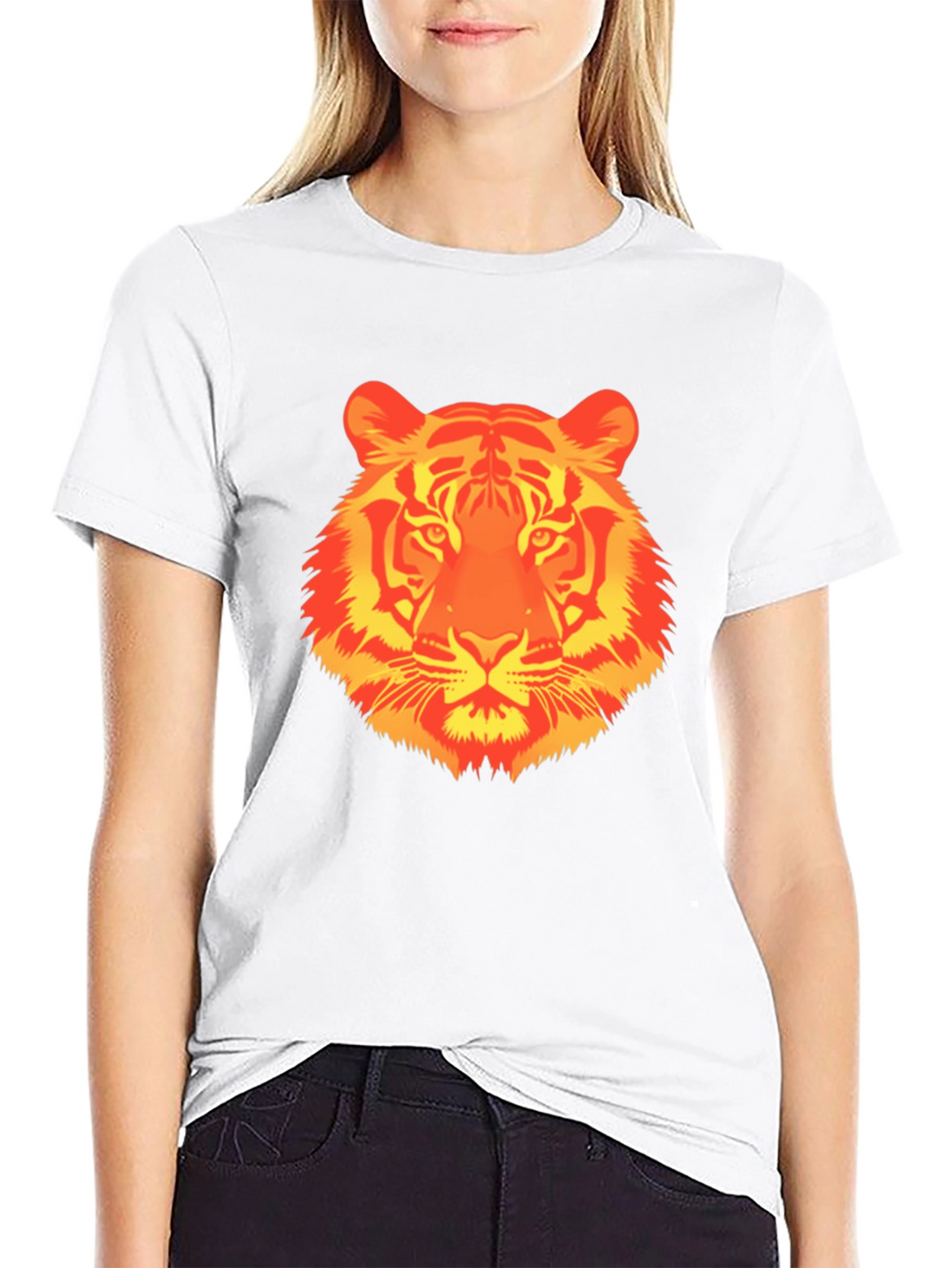 Fiery Tiger Graphic T-Shirt - Bold Animal Print Tee