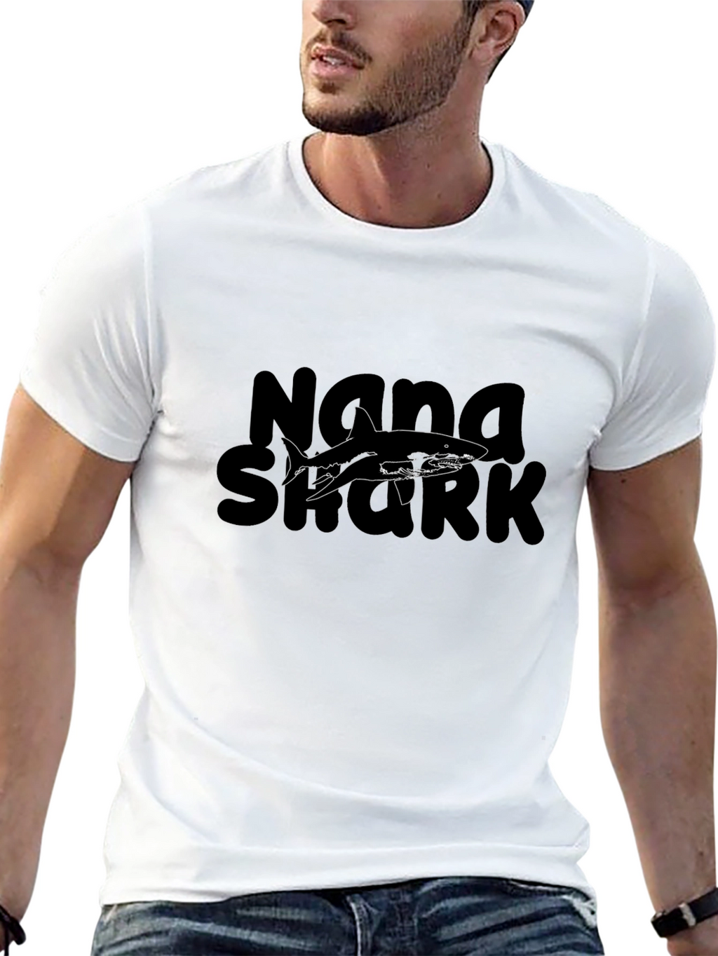 Nana Shark Black Graphic Tee