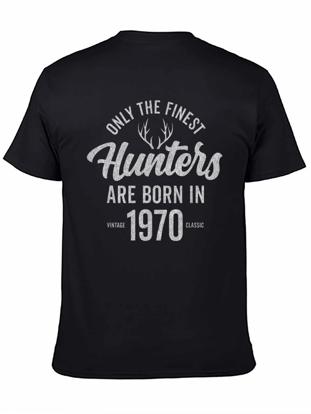 Finest Hunters Born in 1970 Black Graphic Tee