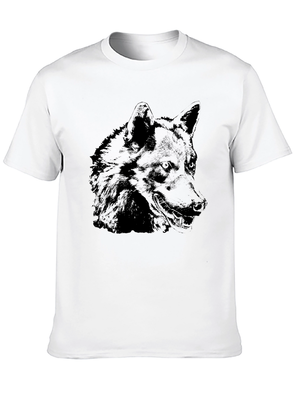Black Wolf Graphic Tee - Cool Canine Design