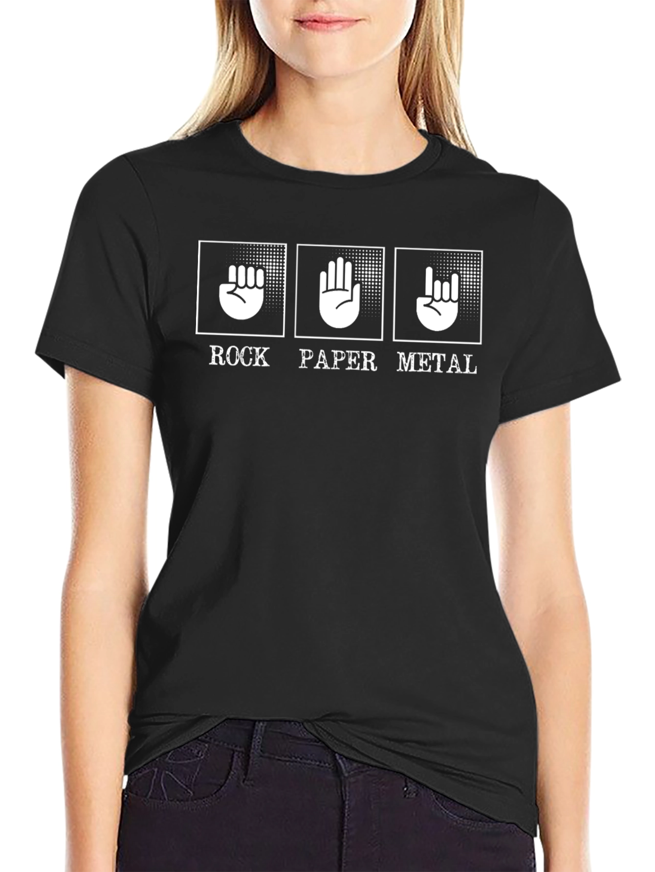 Rock Paper Metal Graphic Tee - Black