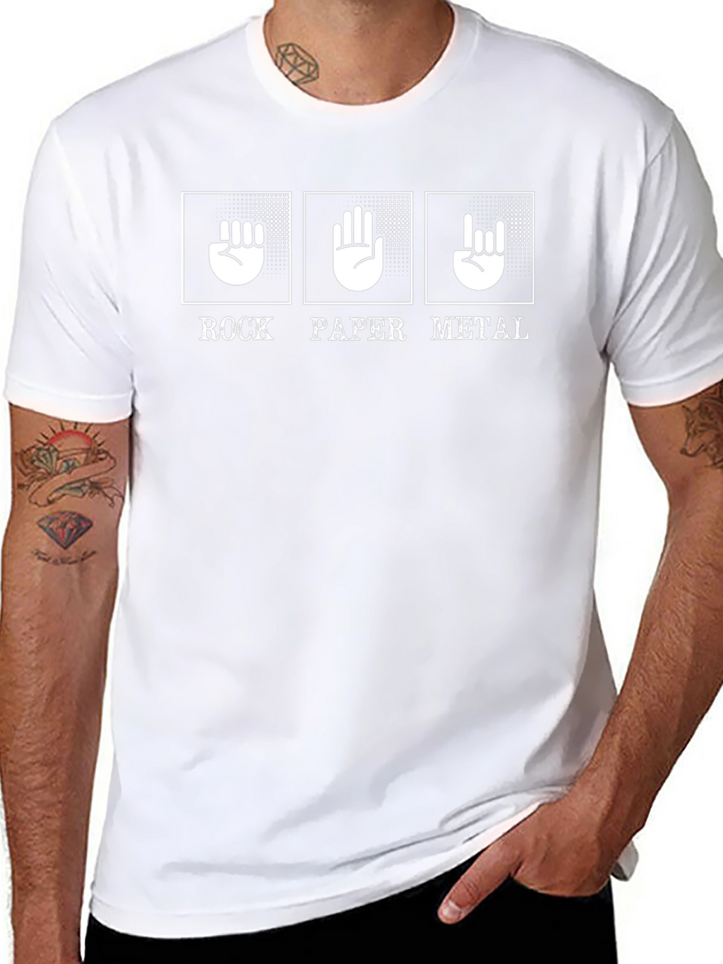 Rock Paper Metal Graphic Tee - Black
