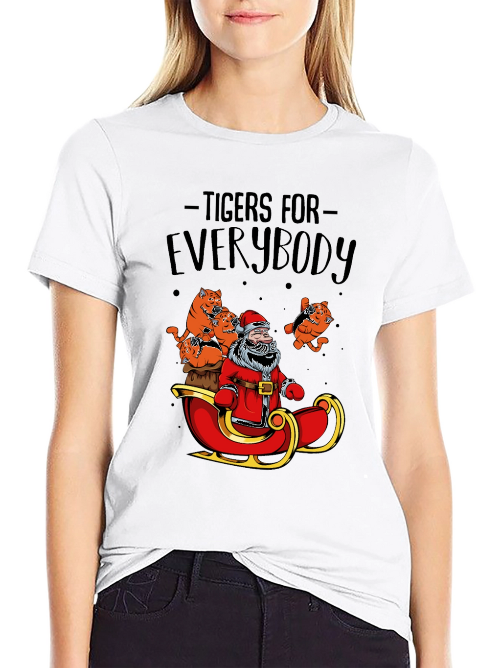 Tigers for Everybody Santa Christmas Graphic Tee