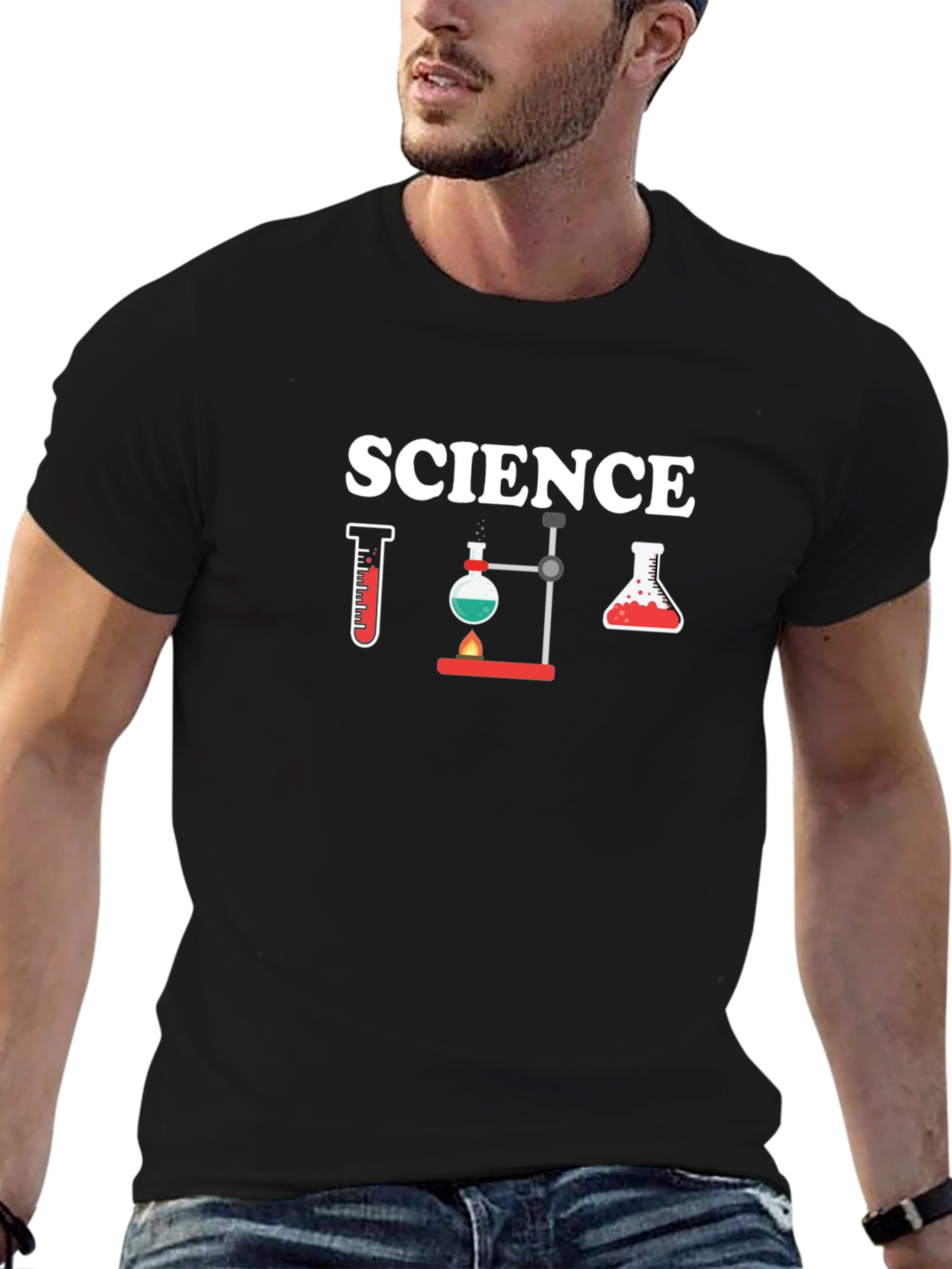 Science Graphic T-Shirt - Black