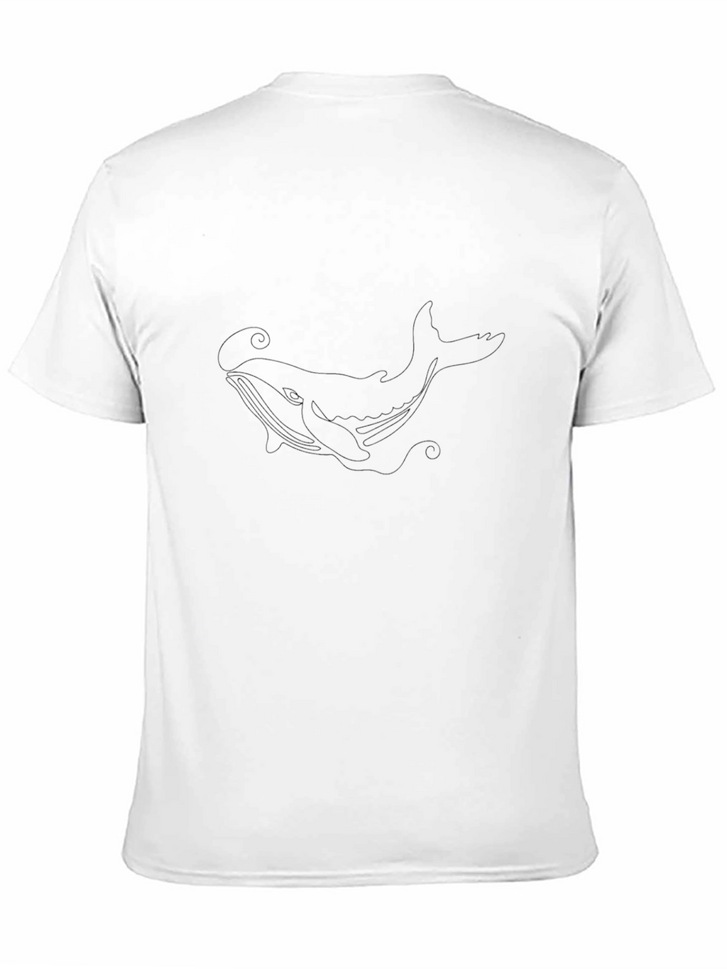 Whale Outline Black Graphic T-Shirt
