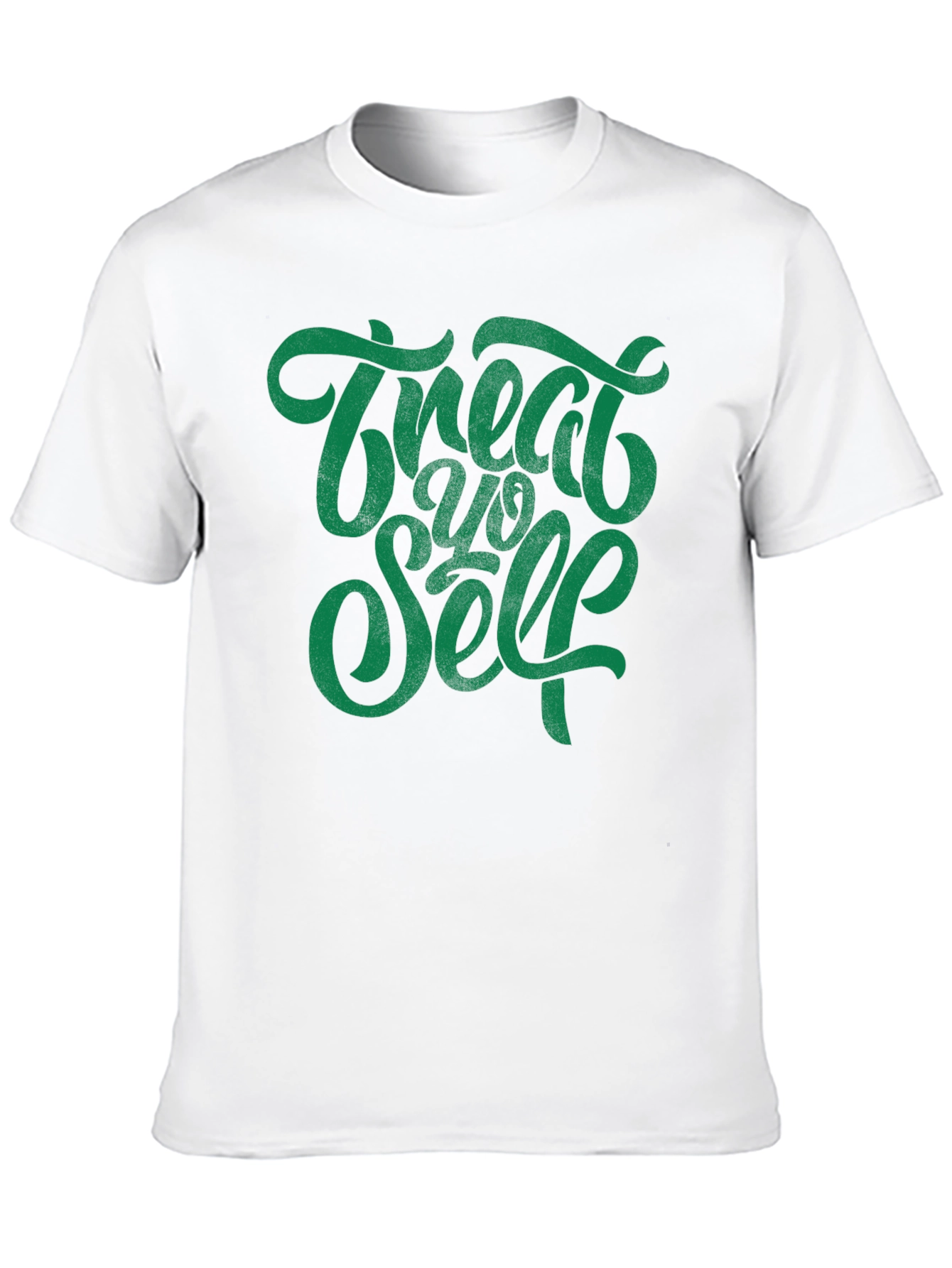 Treat Yo Self Graphic Tee - Black Cotton T-Shirt