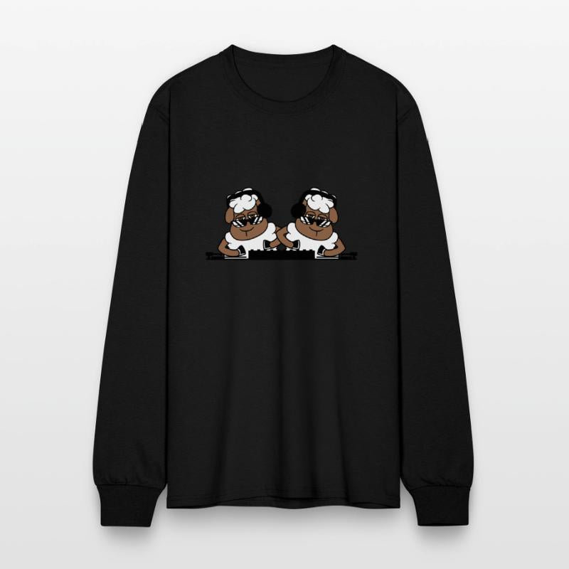2 Funny Cool DJ Sheep Team Mixing Music Party Club