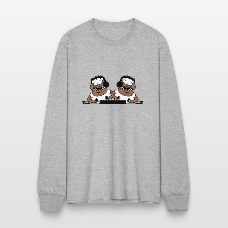 2 Funny Cool DJ Sheep Team Mixing Music Party Club