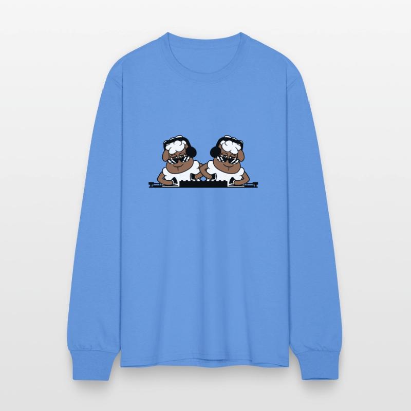 2 Funny Cool DJ Sheep Team Mixing Music Party Club
