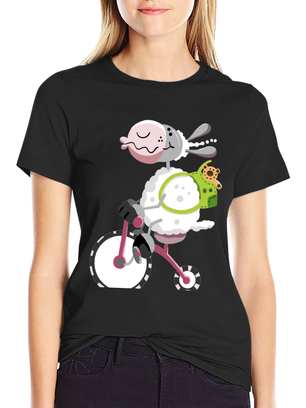 Sheep on Bike Graphic Tee