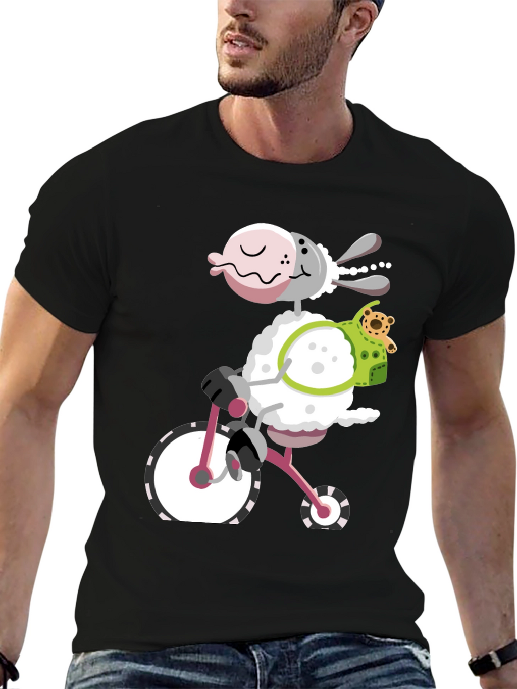 Sheep on Bike Graphic Tee