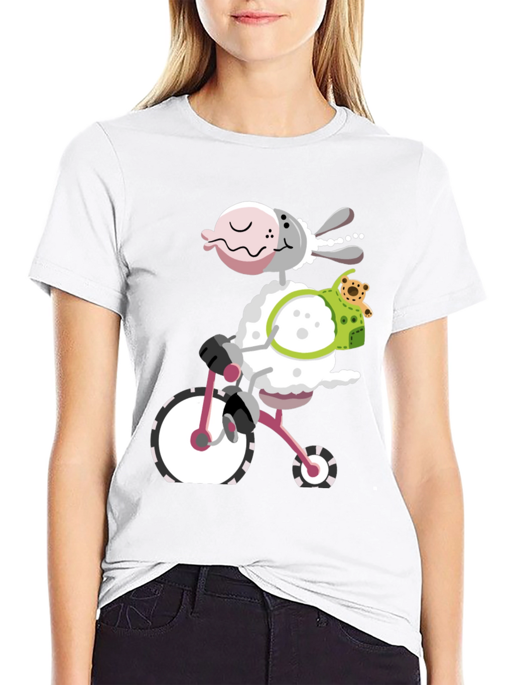 Sheep on Bike Graphic Tee