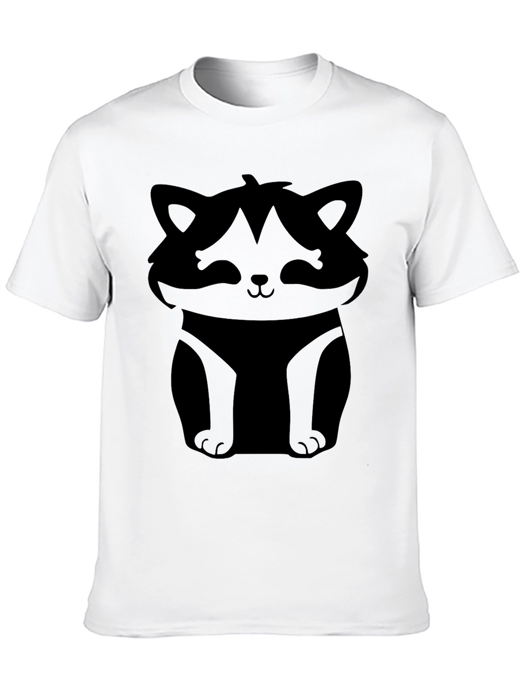 Cute Raccoon Graphic Tee - Black Cotton Casual Shirt