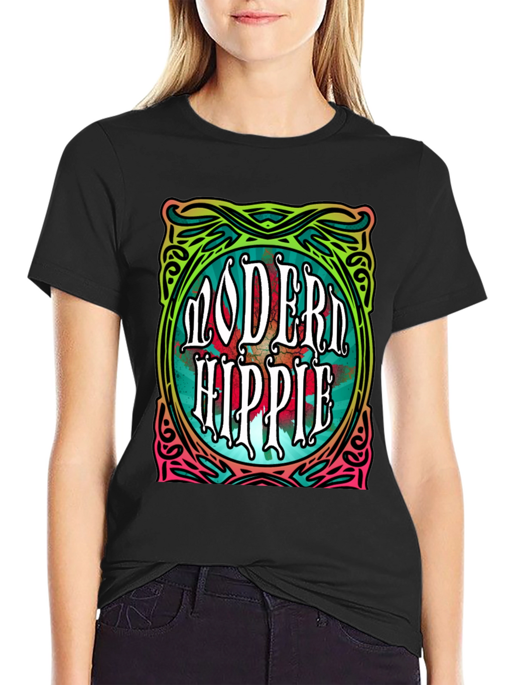 Modern Hippie Graphic Tee - Retro Style