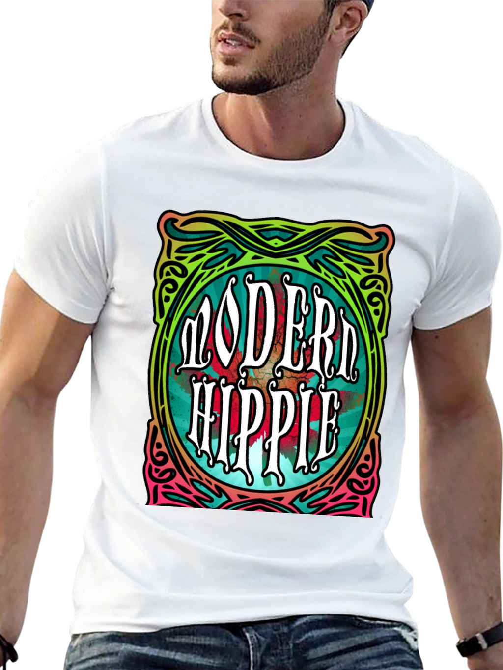 Modern Hippie Graphic Tee - Retro Style