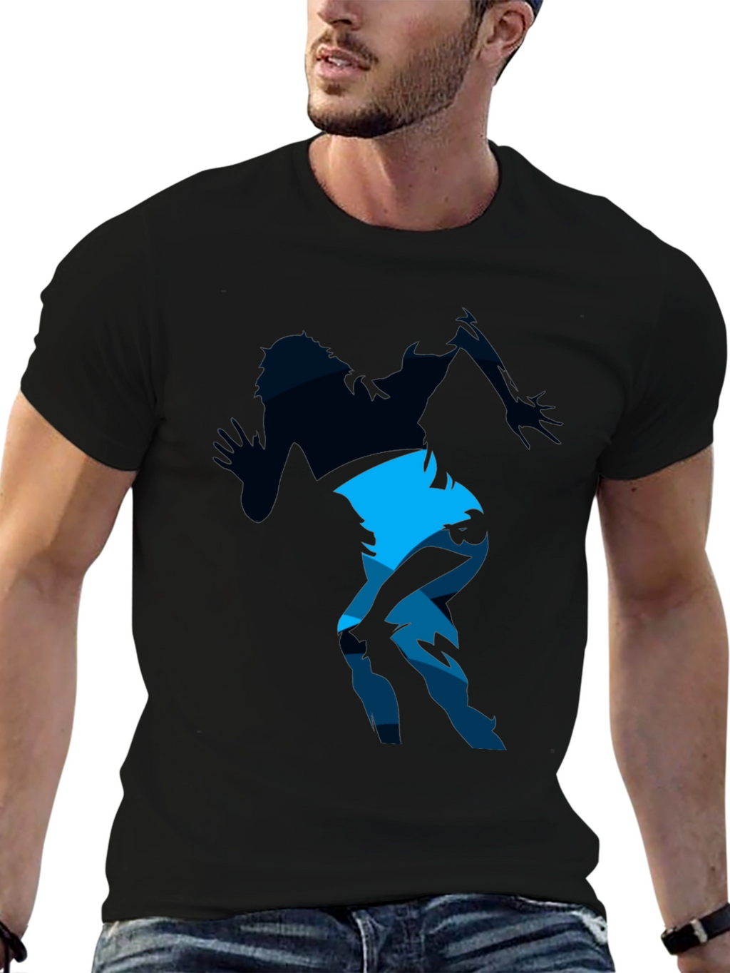 Cool Graphic Print Black T-Shirt