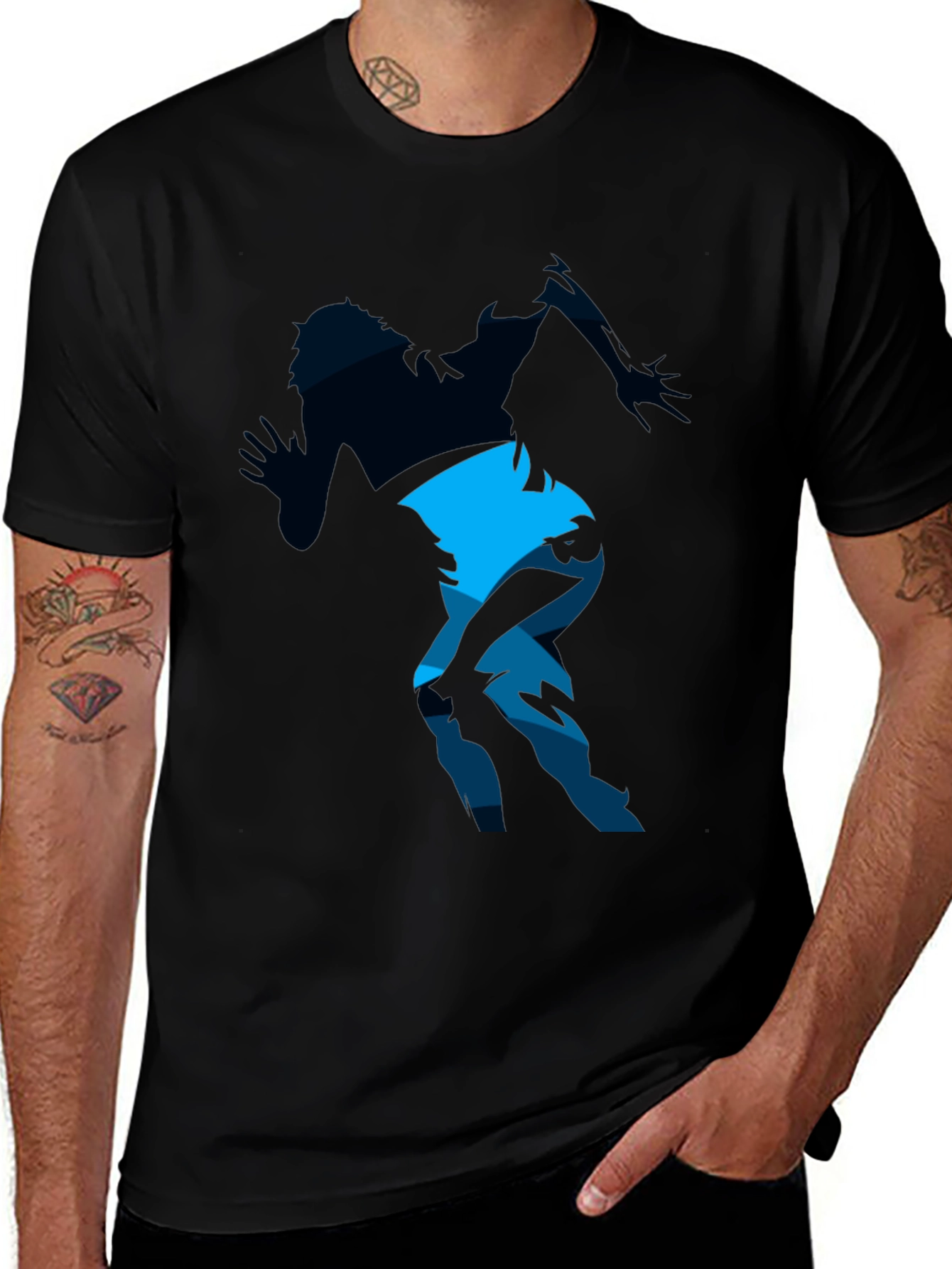 Cool Graphic Print Black T-Shirt