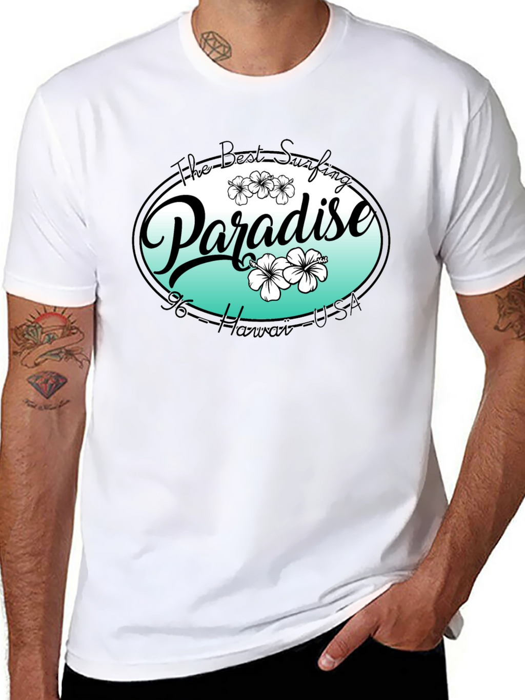 Paradise Hawaii T-Shirt - Surfing Beach Style