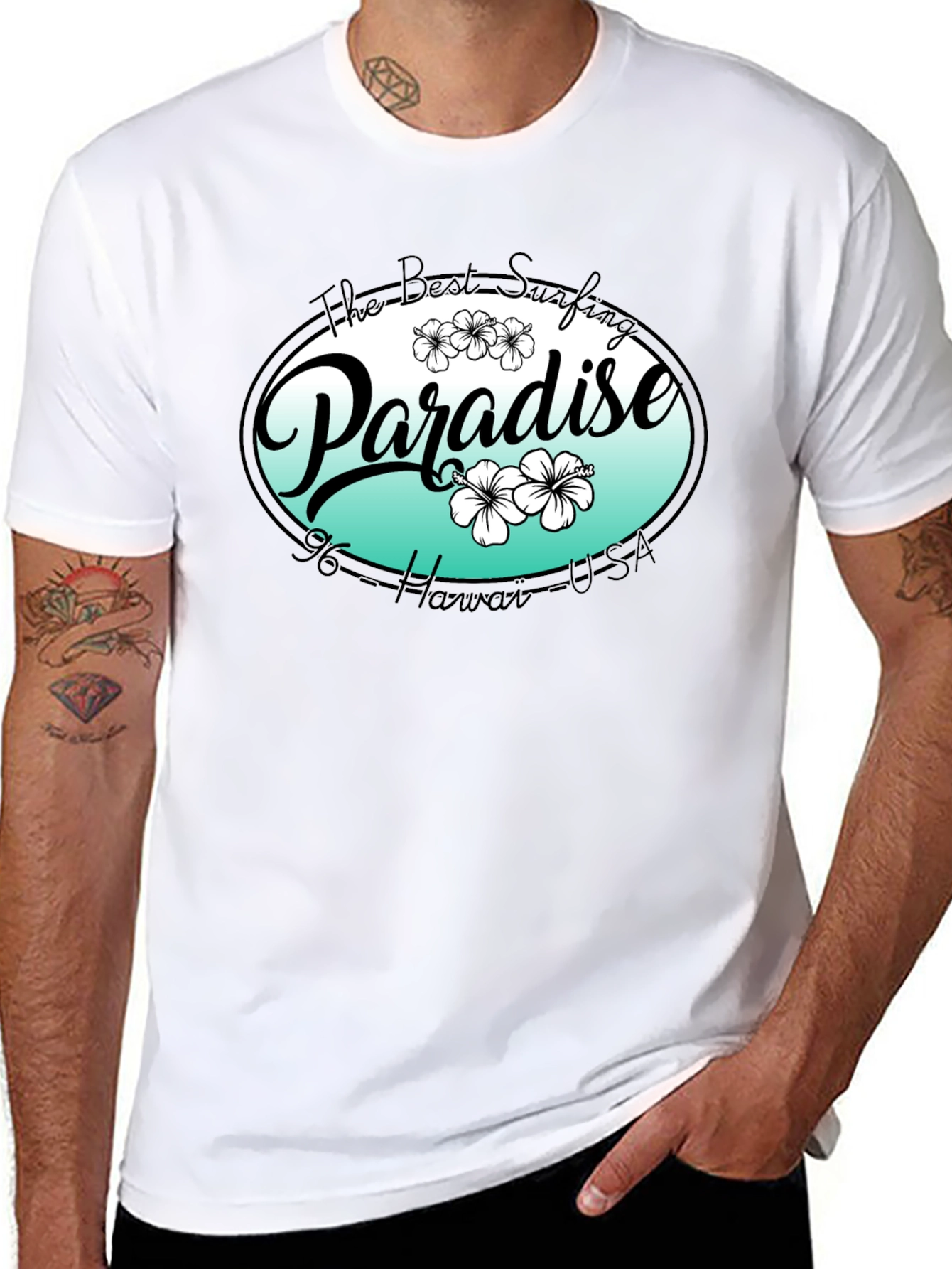 Paradise Hawaii T-Shirt - Surfing Beach Style