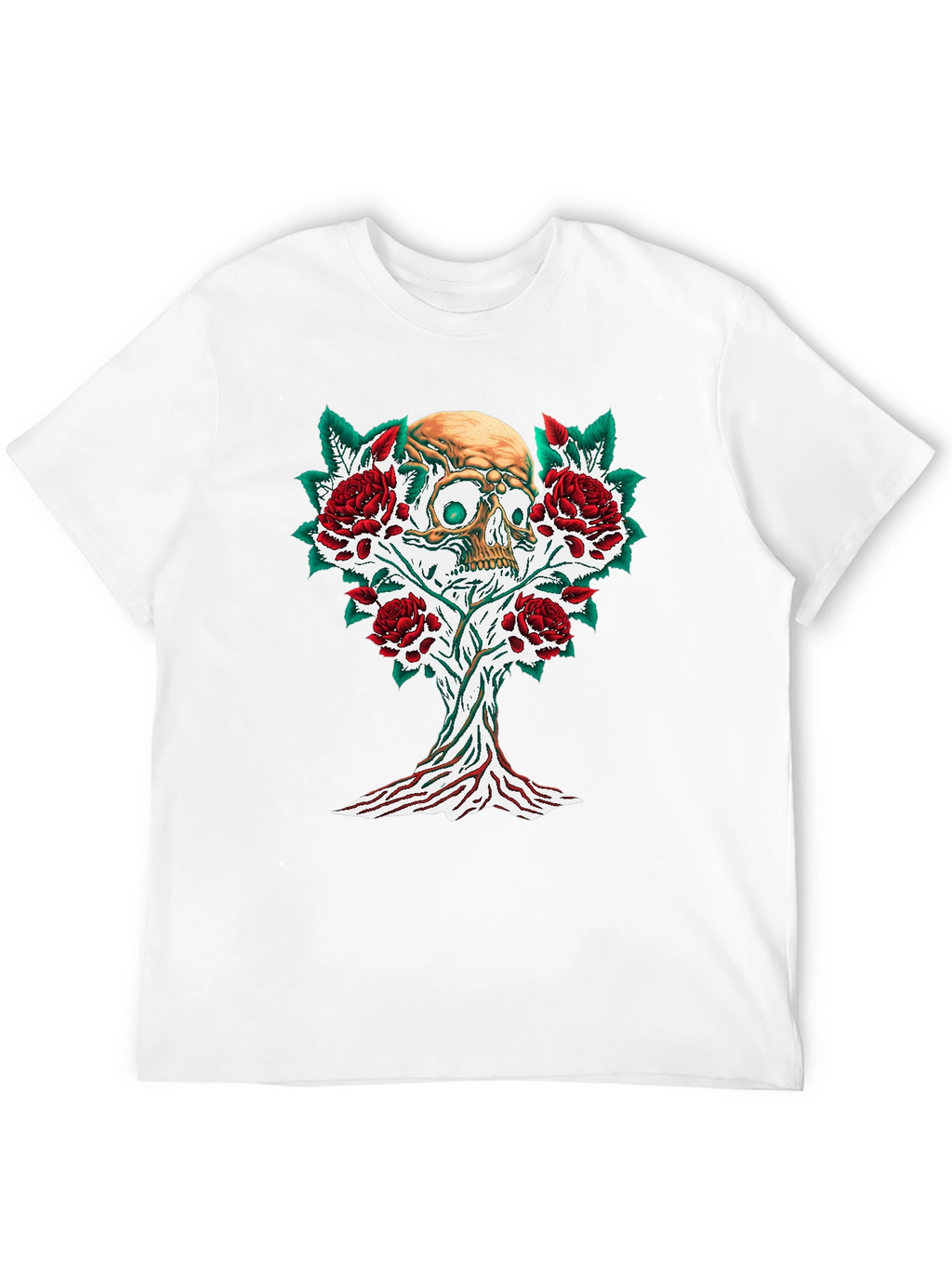Skull & Roses Graphic Tee - Edgy Style
