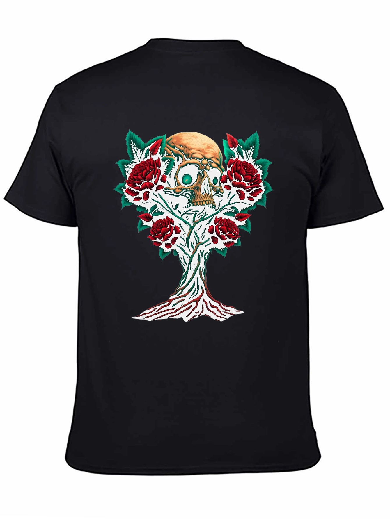 Skull & Roses Graphic Tee - Edgy Style