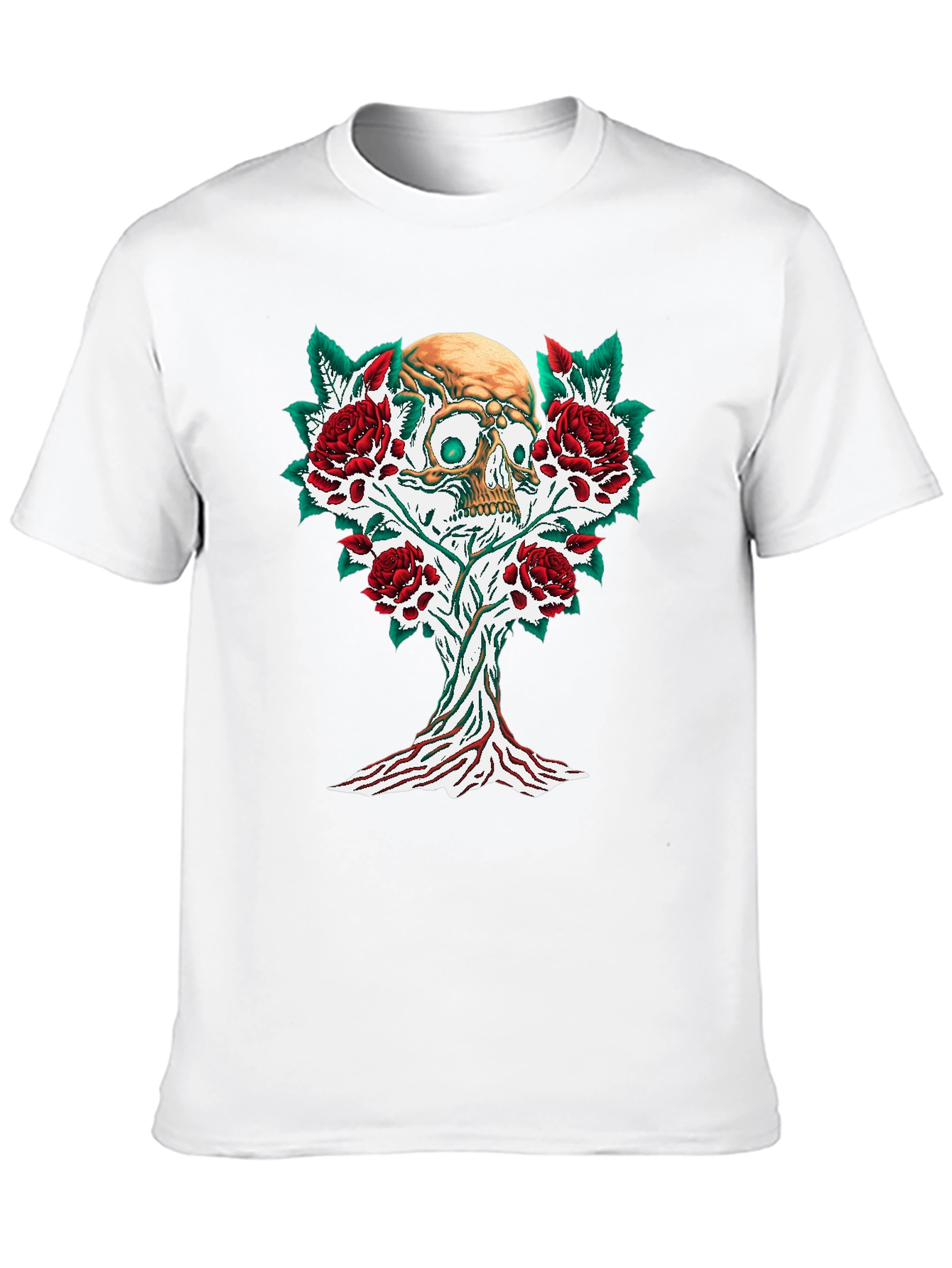 Skull & Roses Graphic Tee - Edgy Style