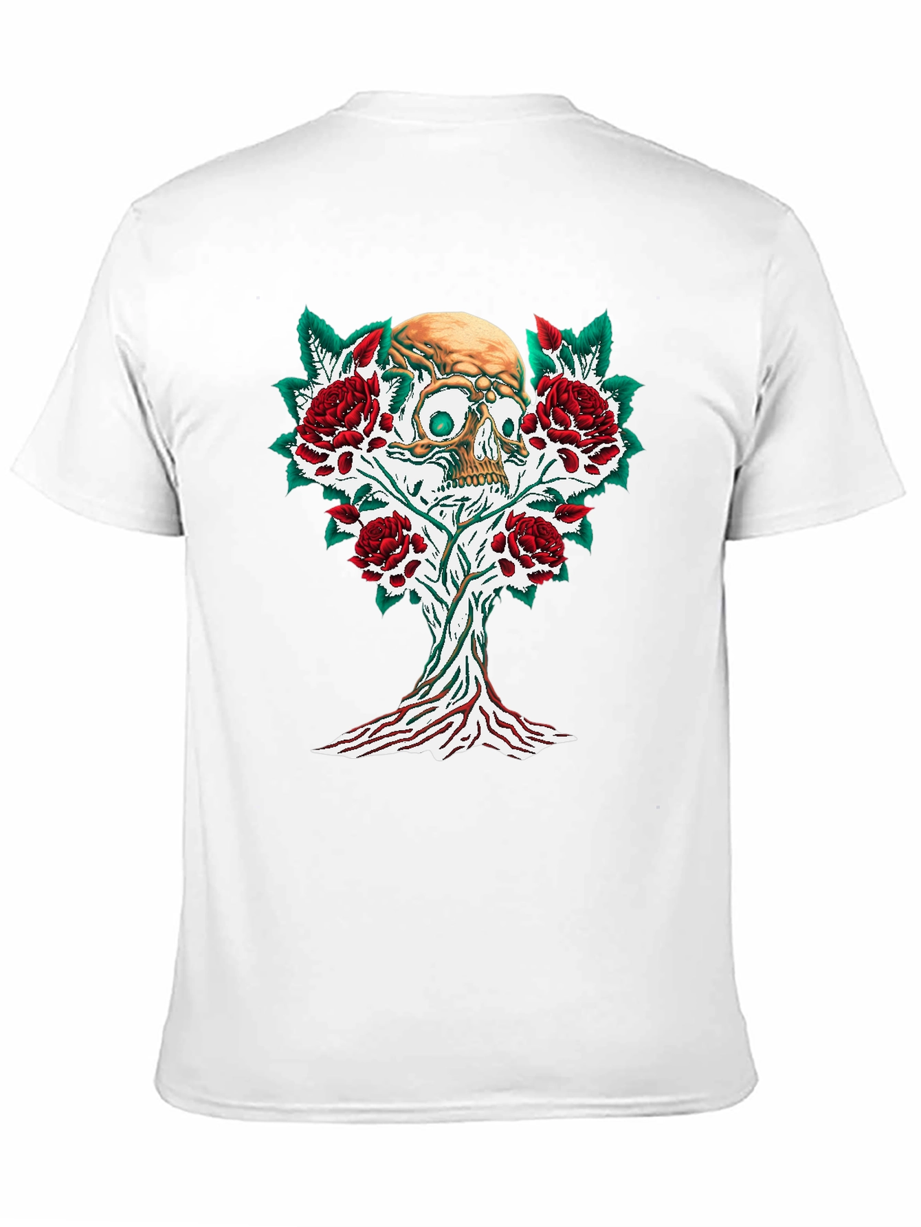 Skull & Roses Graphic Tee - Edgy Style