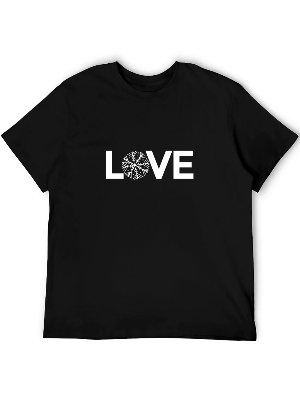 LOVE Winter Snowflake Graphic Tee - Black