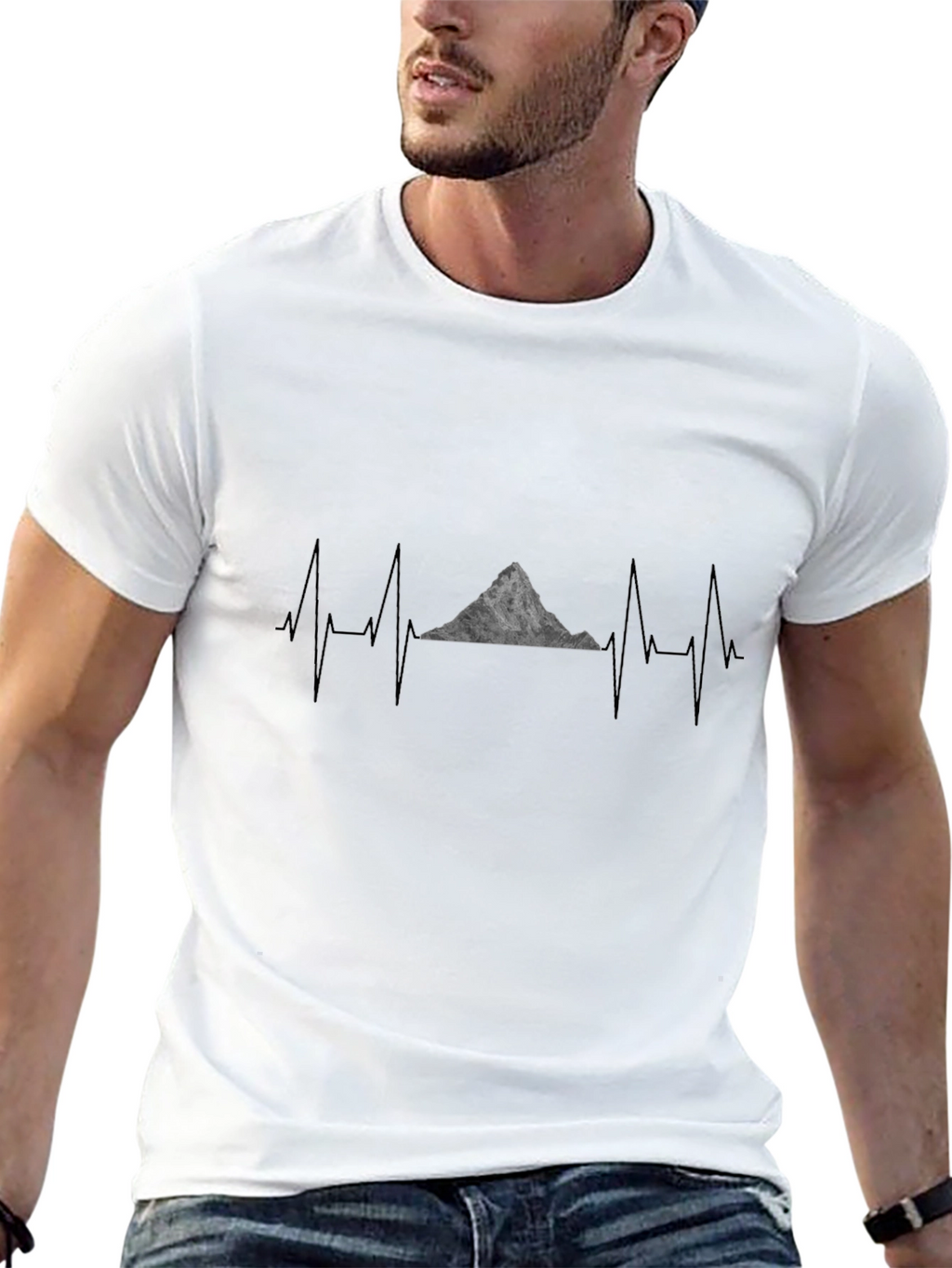 Mountain Heartbeat T-Shirt - Black Graphic Tee