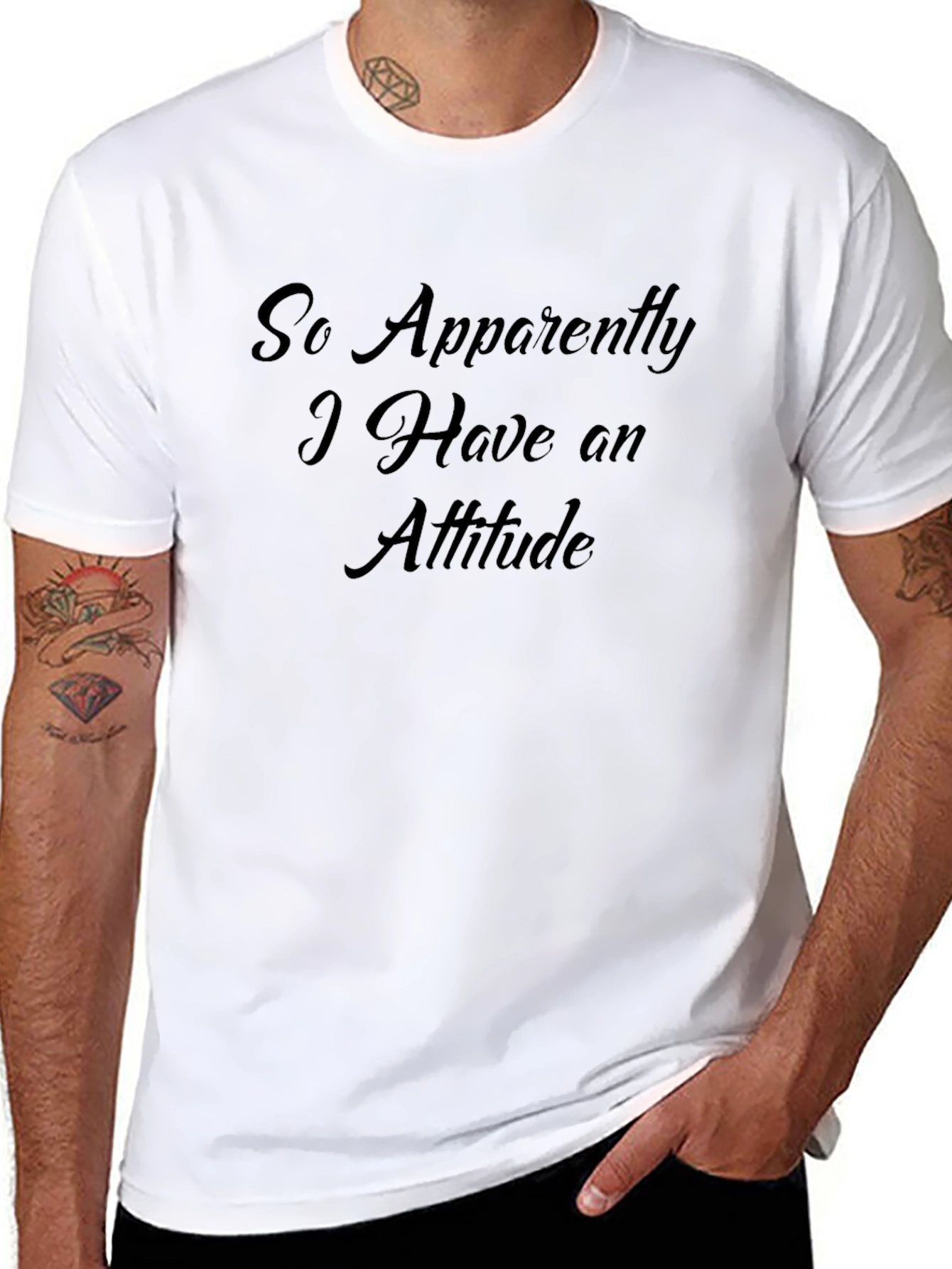 Attitude Black T-Shirt - Sarcastic Statement Tee