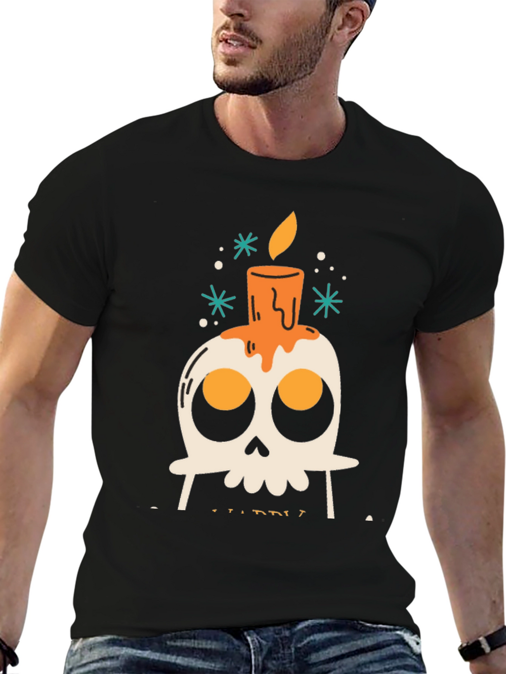 Skull Candle Graphic T-Shirt - Mens Black Tee