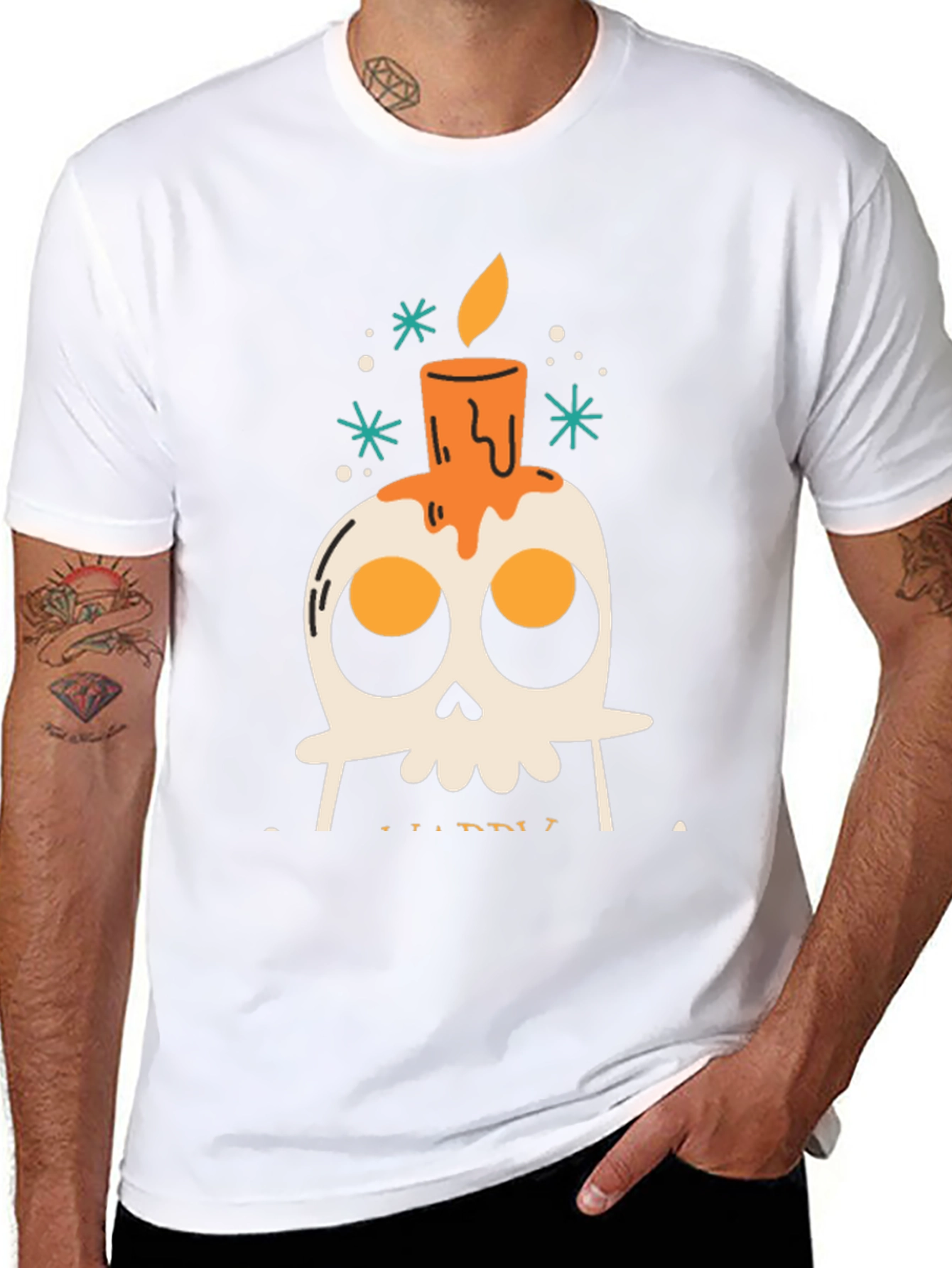 Skull Candle Graphic T-Shirt - Mens Black Tee